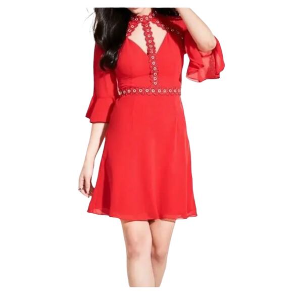 Jennifer Lopez Marciano Red Mini Dress Sz 8 - Picture 1 of 9